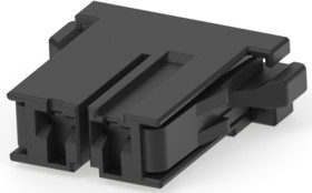 Socket housing, 2 pole, pitch 6.35 mm, straight, black, 2-1747276-2