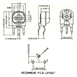 Potencjometr montażowy stojący 200R