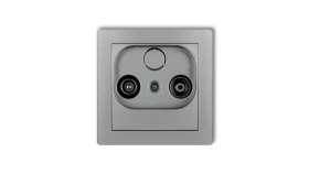 Deco Gniazdo Antenowe Rtv Przelotowe 9Db Srebrny Metalik 7Dg9p