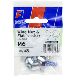 ForgeFix FPKWNW6 Wing Nut &amp; Washer M6 ForgePack 8