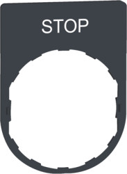 Label holder, printed with &quot;STOP&quot;, for Harmony XB4/XB5, ZBYP2304