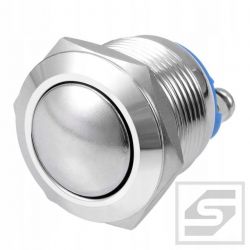 Przycisk wandaloodporny PW19W;19mm; wypukły;2A/250V;chwilowy;2pin;śrub.