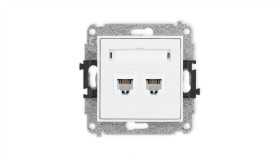 Mini Mechanizm Gniazda Telefonicznego Podwójnego 2Xrj11, 4-Stykowy,...