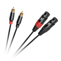 Kabel XLR-RCA 1m, 2x Wtyk RCA 2x Gnaizdo XLR, Cabletech