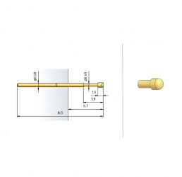 Igła testowa 1007/G-C-1.1N-AU-0.9C, raster 1,27 (50 mil)