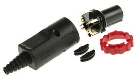 Złącze mikrofonowe Męski 4-pinowe Montaż na kablu 20A Wkręcane, lutowane kolor Czarny