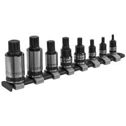 Sealey AK6214B Spline Socket Bit Set 8pc 1/4&quot;, 3/8&quot; &amp; 1/2&quot;Sq Drive Black Series