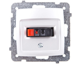 KARO Gniazdo głośnikowe pojedyncze srebrny perłowy GG-1S/m/43