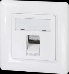 NK4053 Keystone face plate for 1 module, German type, pure white