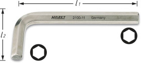 Hazet 2100-025 wewnętrzny sześciokąt Klucz trzpieniowy 2.5 mm