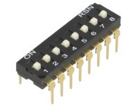 DIP8W Mikroprzełącznik typu DIP długość A=21.26mm - do druku (THT) - obudowa wąska