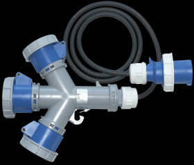 9432003 CEE16 connector to 3xCEE coupling, 230 V/16 A