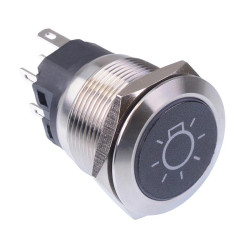 Cabin Light' Blue LED Momentary 22mm Vandal Push Button Switch SPDT 12V