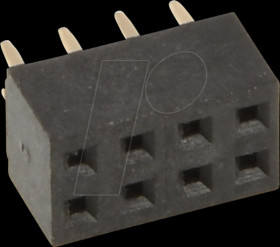 316-08-2-00 Straight socket, RM 2.00, H: 4.3mm, 2x 4-pin