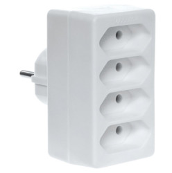 Rozgałęźnik sieciowy 4 gniazda płaskie