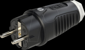 Solid rubber plug Taurus2, type F - CEE 7/4, black/white