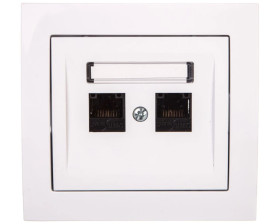 KIER Gniazdo komputerowe podwójne 2xRJ45 kat.6 białe GPK-2W/K6/00