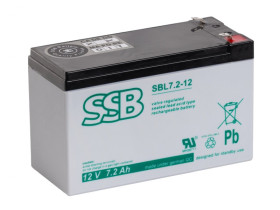 Akumulator AGM 12V 7.2Ah faston 4.8 SSB SBL7.2-12