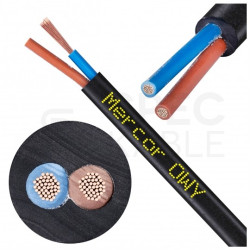 Kabel warsztatowy OWY / H05VV-F 2x1mm2 czarny 300/500V giętki linka Mercor