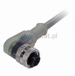 Złącze kątowe żeńskie 4P + kabel 5m ( NPN LED )