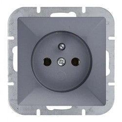 Gniazdo pojedyncze p/t 2P+Z Pearl, 16A, 250V, PT-16P, antracyt,OR-OE-7705/A
