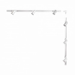 Zestaw szynowy jedno fazowy, kształt L biały z 6 reflektorkami na GU10 – 3042 Zuma Line