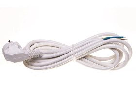 Przewód przyłączeniowy W-3 3x1,5 mm2 biały z wtyczką kątową 3m 51.935