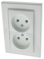 Gniazdo pt podtynkowe podwójne bez uziemienia bu Argo