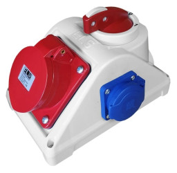 Rozdzielnica skrzynka budowlana z wyłącznikiem 0-1 COMBO 16/5 2x230V IP44 / E96061542C