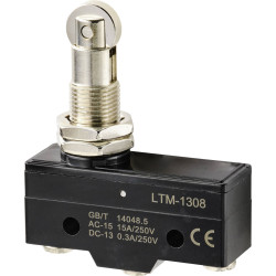 TruComponents 78-0910 Microswitch, On/(On),15A,Roller Plunger