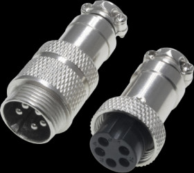 Jack/plug, 5 pole, solder connection, straight, GX1605PMF