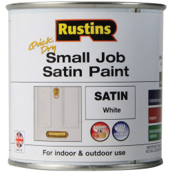 Rustins SPWHW250 Quick Dry Small Job Satin Paint White 250ml