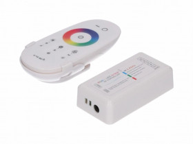 Sterownik LED RGBW 4x6A touch RF biały komplet pilot+uchwyt 12-24V Prescot