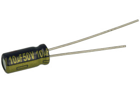 Kondensator; niskoimpedancyjny; elektrolityczny; EEUFC1H100L; 10uF; 50V; FC; fi 5x11mm; 2mm; przewlekany (THT); luzem; Panasonic