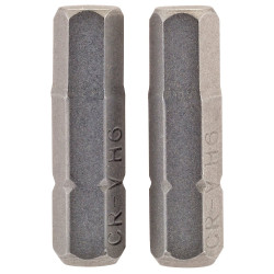 Draper 63998 6mm 1/4" Hex Hexagonal Insert Bit 25mm Long x 2