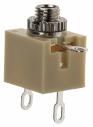 Złącze Jack 2,5 mm Żeński Mono Montaż na płytce drukowanej Czarny 30 V DC; 34 V AC 500mA