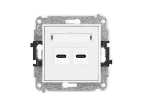 MINI Gniazdo USBx2 podwójne C-C biały MGUSB-8 KARLIK