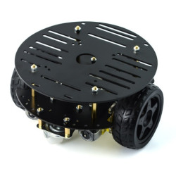 Chassis Round 2WD - 2-kołowe podwozie robota z napędem - aluminiowe - czarne