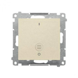 Simon 55 Łącznik dwubiegunowy z podświetleniem LED (moduł) 10 AX, 250 V~, szybkozłącza Szampański mat TW2L.01/144