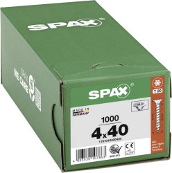 SPAX 1191010400405 R 88091 Senkkopf/T-STAR Wkręt do drewna 4 mm 40 mm T-STAR plus stal WIROX 1000 szt.