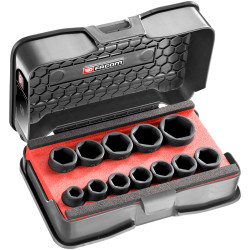 Facom NSS.J12PB 6-Point Stubby Impact Socket Set 1/2in SQDR, 12 Piece