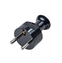 Wtyczka prosta z/u 16A 250V rozbieralna czarna WT-31/CZARNY