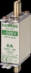 NH fuse NH000, 50 A, aM, 500 V (AC), 120 kA breaking capacity, 3ND1820