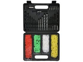 Zestaw 300 sztuk wierteł z kołkami rozporowymi