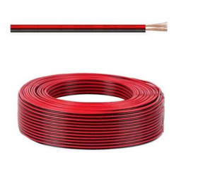 KABEL AWG18 2x0,75mm CZERWONO CZARNY DO TAŚM LED 1m