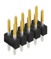 Pin header, 10 pole, pitch 2.54 mm, straight, black, 10055029