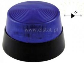 Lampa błyskająca LED, niebieska, 12V (24V z 54286)