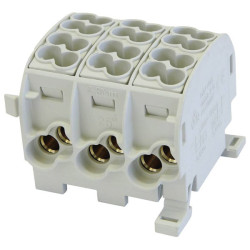 HoraeTec 080130-0-4 Main Tap Terminal 3-Pin 25mm&#xB2; Grey Finger-Safe