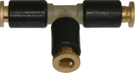 T coupling, L 34 mm, for 4 x 1 and 4 x 0.65 tubing, 52.050