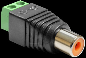 65418 RCA socket > 2-pin terminal block